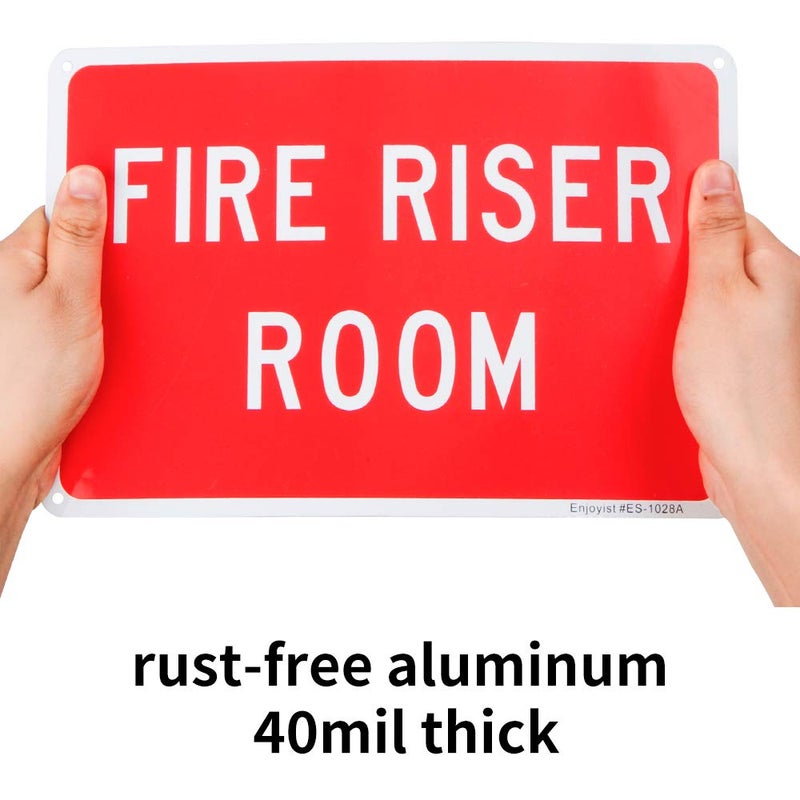 Enjoyist Fire Riser Room Sign, 10"x 7" .04" Aluminum Reflective Sign Rust Free Aluminum-UV Protected and Weatherproof - Image 3